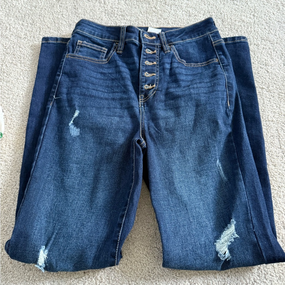 Women's Distressed Blue Jeans